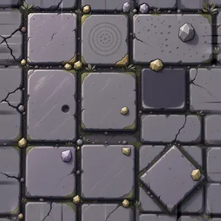 overgrown dusty tiled floor