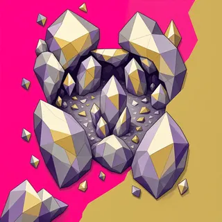 broken fragments, irregular arrangement