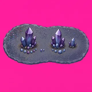 scattered grit, elongated arrangement