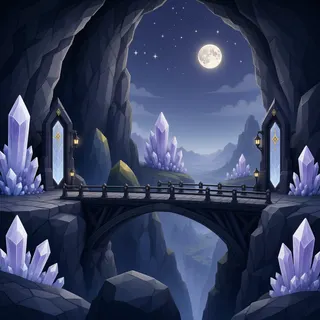 border overlook at moonlit night