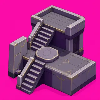 stairs downward, intact