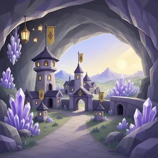 settlement entrance at daybreak