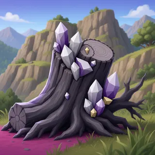 damaged fallen log