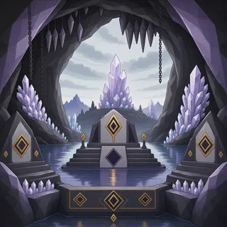 hidden shrine at overcast twilight