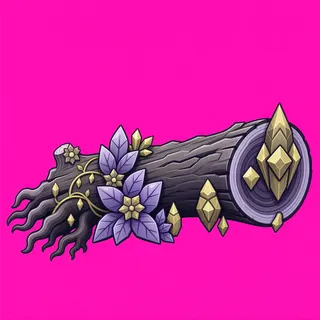 overgrown fallen log