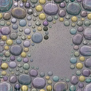 damp river pebbles