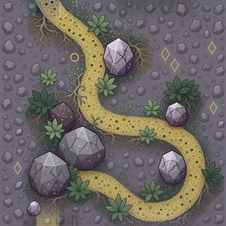overgrown fine gravel path