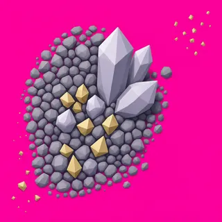 spilled pebbles, sparse arrangement