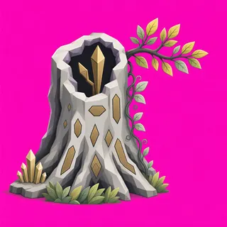 overgrown tree stump