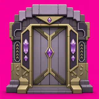 door closed, intact
