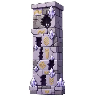 wall isolated pillar, damaged