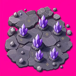scattered grit, irregular arrangement