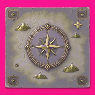treasure map, ornate design
