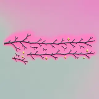 scattered twigs, elongated arrangement