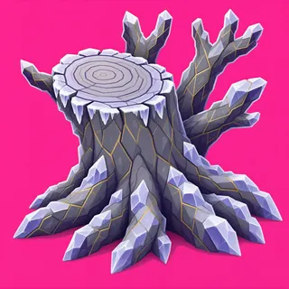 frosted tree stump