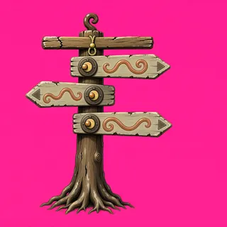 weathered wayfinding sign without text