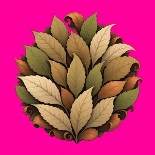 dry leaves, clustered arrangement