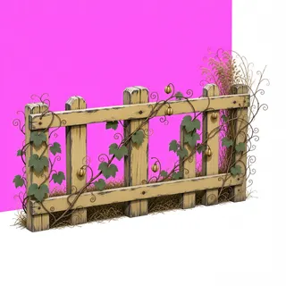 overgrown short fence