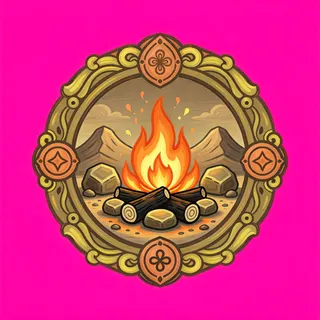 campfire, ornate design