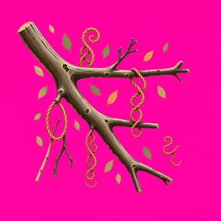 scattered twigs, elongated arrangement