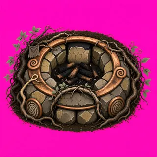 overgrown campfire ring