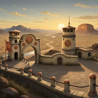 border overlook at dusk