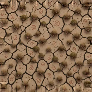 overgrown cracked earth