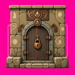 door locked, weathered