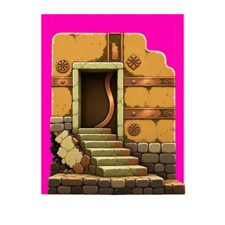stairs upward, damaged