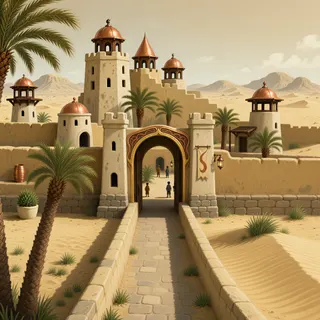 settlement entrance at daylight