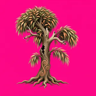 damaged tall shrub
