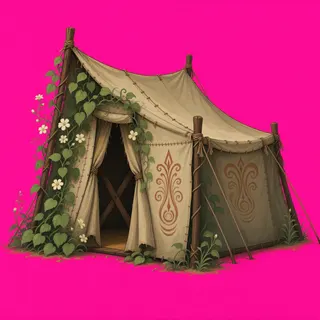 overgrown tent