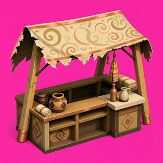 damaged market stall