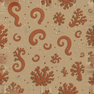 lichen-speckled desert sand