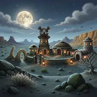 resource clearing at moonlit night