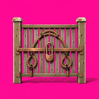 fence gate closed, intact