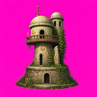 overgrown watchtower