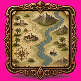 treasure map, ornate design