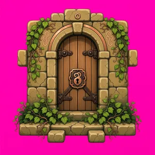 door locked, overgrown