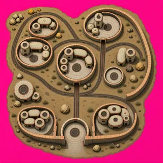 wheel tracks, dense arrangement