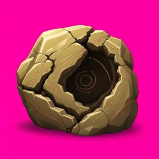 damaged large boulder