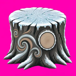 frosted tree stump