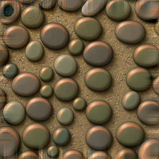 damaged river pebbles