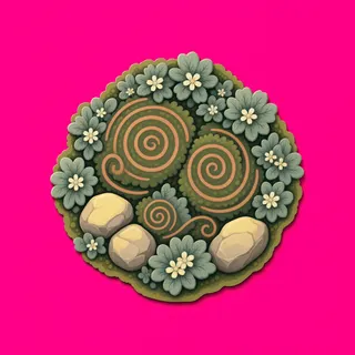 small moss patch, irregular arrangement