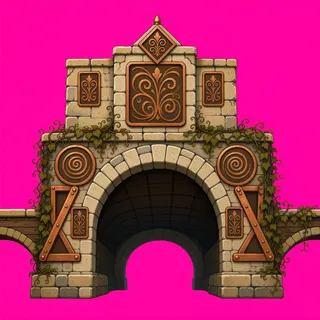 bridge entrance, overgrown