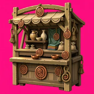 weathered market stall