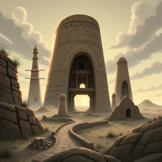 ancient landmark at daybreak