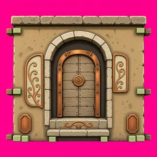 door closed, weathered