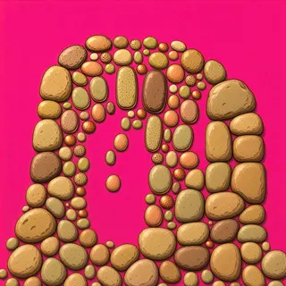spilled pebbles, irregular arrangement