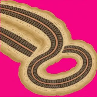 wheel tracks, elongated arrangement